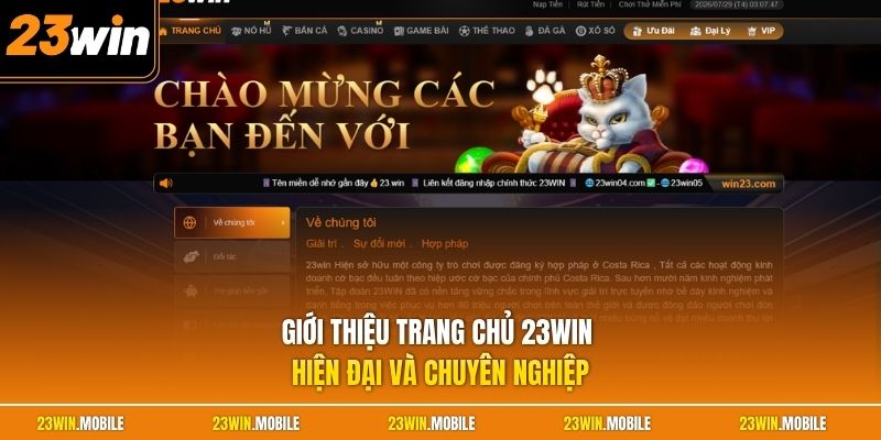 Giới thiệu trang chủ 23Win hiện đại và chuyên nghiệp